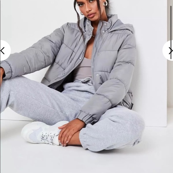 Misguided grey puffer jacket & joggers - Picture 1 of 2